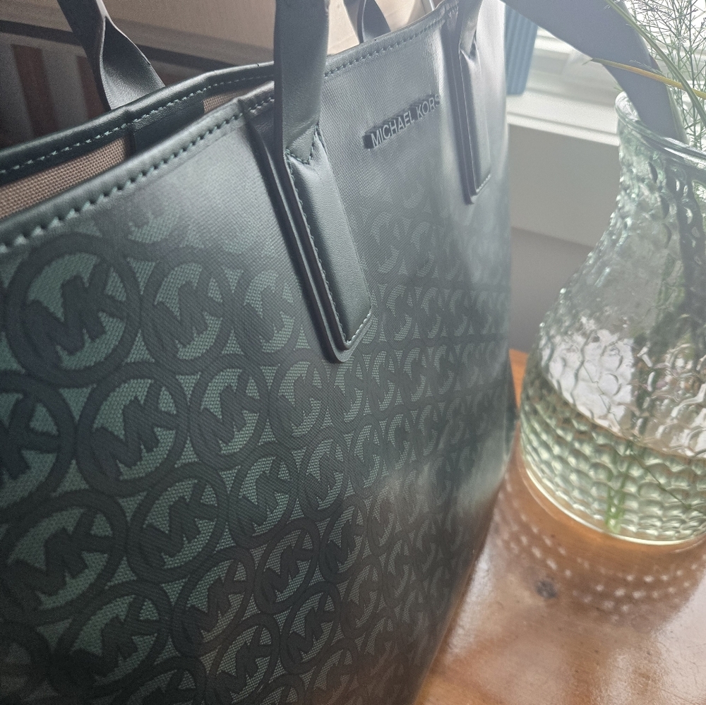 Michael Kors Dark Green Jodie Tote Rare